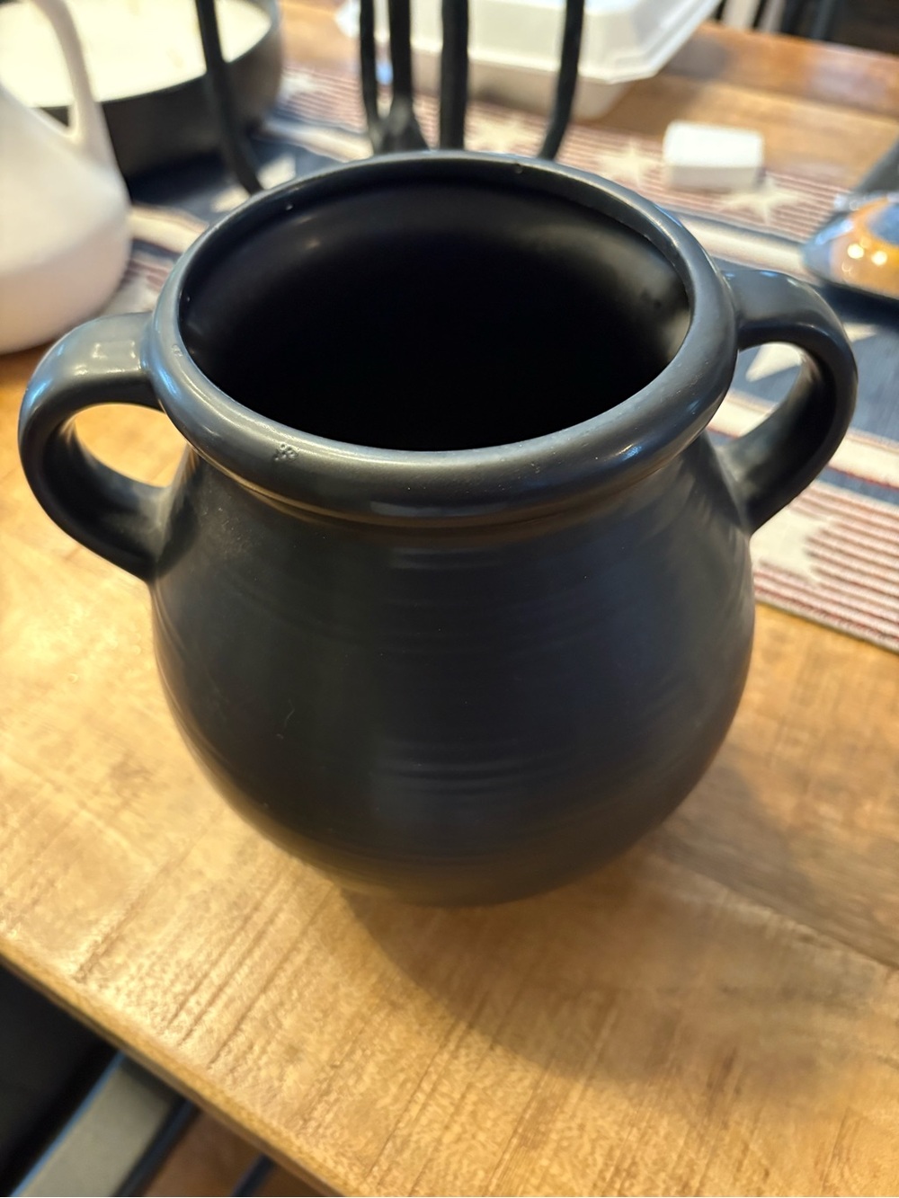 Mainstays Black Ceramic Vase with Dual Handles